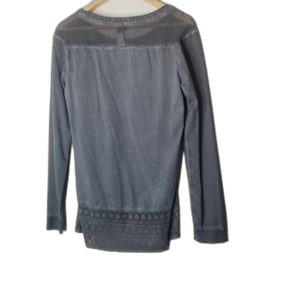 Womans Gray Boho Ojai Long Sleeve Top Sz S - Picture 8 of 9